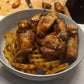 chicken wings with yellow habanero hot sauce